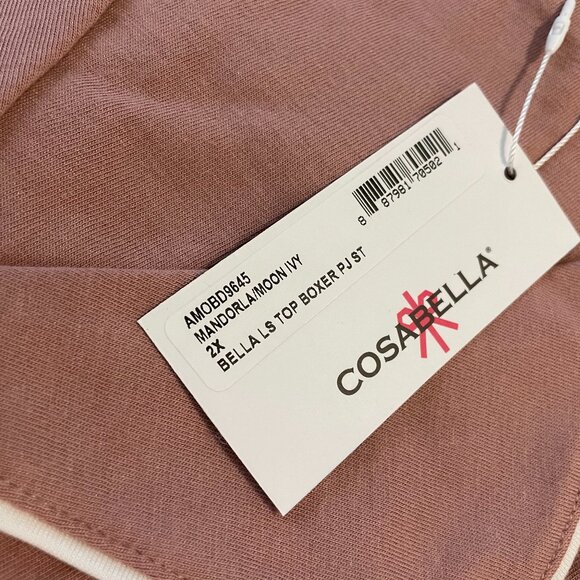 COSABELLA Bella Top and Boxer Pajama Set in Mardorla and Moon Ivory Size 2X NWT - Picture 4 of 5